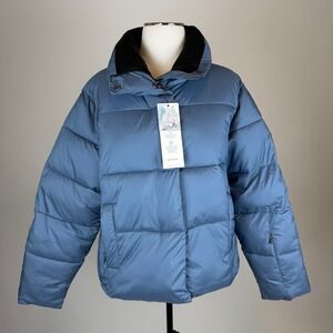 NWD Roxy Wild Wind Puffer Jacket Winter Coat Blue Womens Size Medium Gorpcore